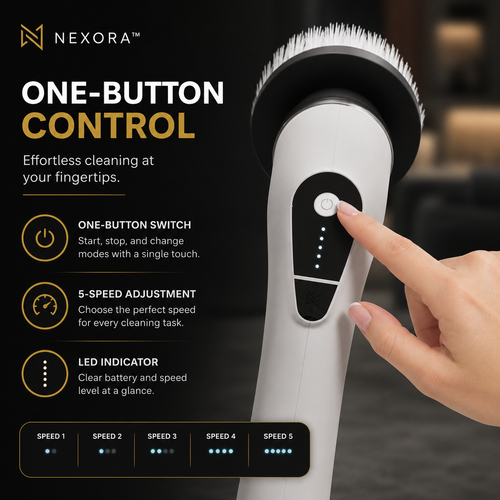 Nexora™ Smart Spin Scrubber – 8 Professional Cleaning Heads